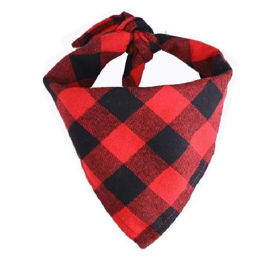 bandana rouge carreaux chien