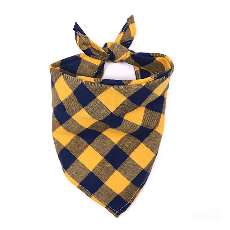 bandana jaune carreaux chien