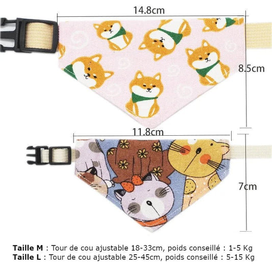 Bandana pour Chat Cartoon