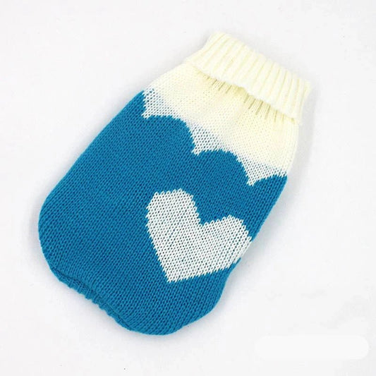 Pull Coeur pour Chat Bleu