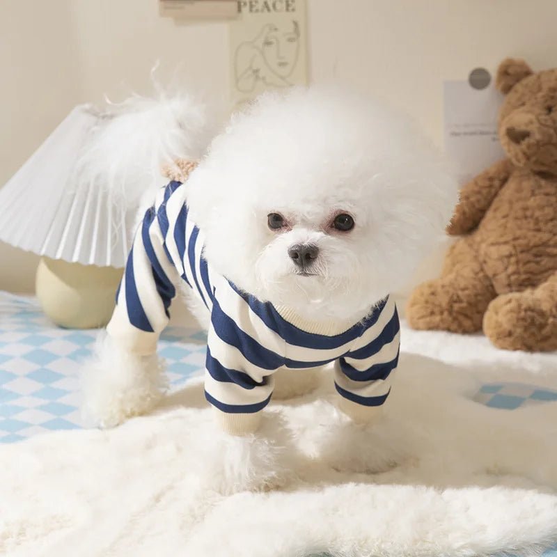 Pyjama Style Marinière pour Chien Brodé