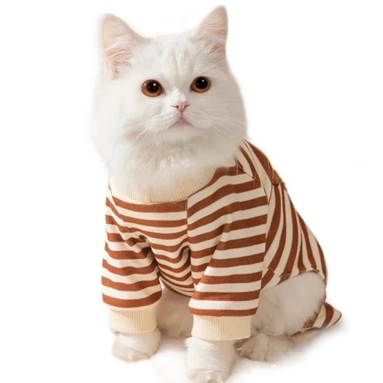 Pyjama pour Chat Marron Rayé