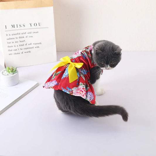 Robe à Fleurs pour Chat