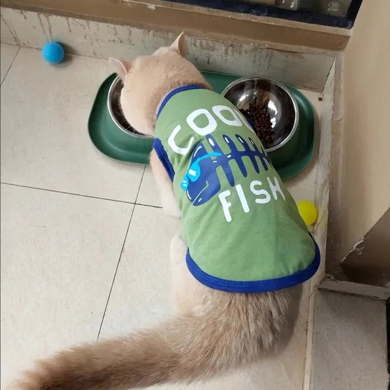 T-Shirt pour Chat Cool Fish Dos