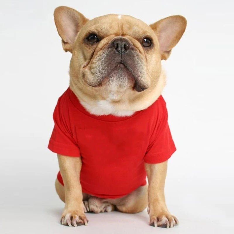 T-Shirt Uni pour Chien Rouge